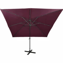 MAISON EXCLUSIVE - Parasol de jardin en porte-à-faux avec mât et lumières led
