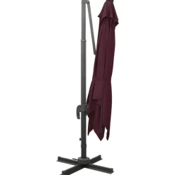 MAISON EXCLUSIVE - Parasol de jardin en porte-à-faux avec mât et lumières led