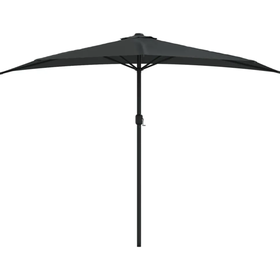 MAISON EXCLUSIVE - Parasol de balcon avec mât en aluminium noir 300x155x223cm demi