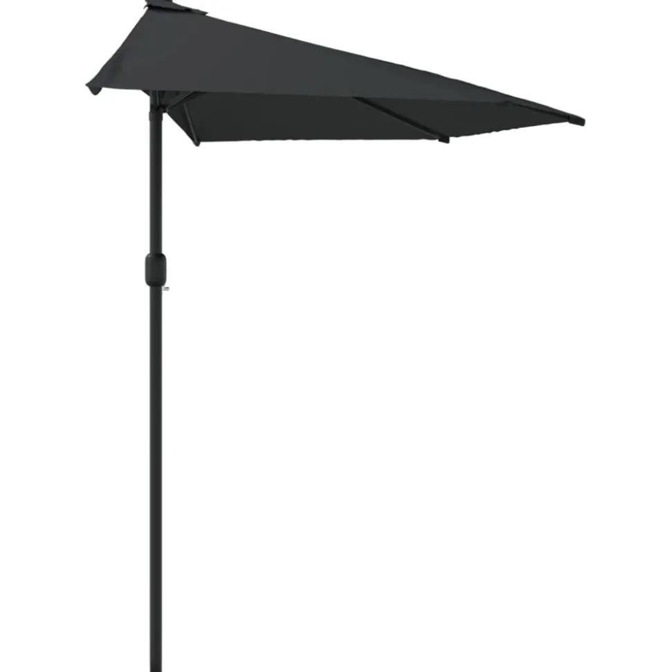 MAISON EXCLUSIVE - Parasol de balcon avec mât en aluminium noir 300x155x223cm demi