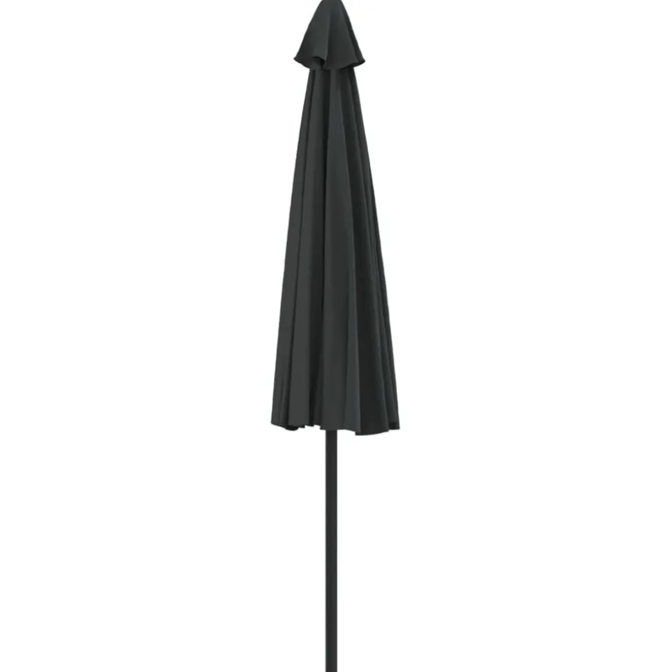 MAISON EXCLUSIVE - Parasol de balcon avec mât en aluminium noir 300x155x223cm demi