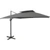 MAISON EXCLUSIVE - Parasol de jardin en porte-à-faux avec double toit anthracite