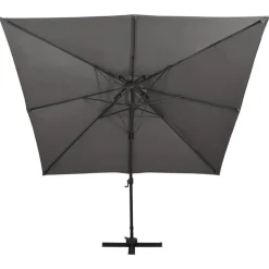 MAISON EXCLUSIVE - Parasol de jardin en porte-à-faux avec double toit anthracite