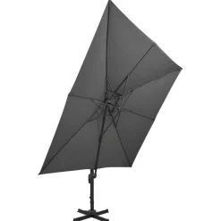 MAISON EXCLUSIVE - Parasol de jardin en porte-à-faux avec double toit anthracite