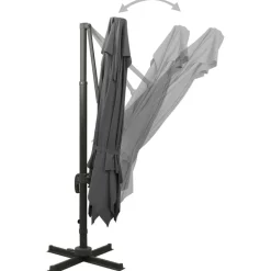 MAISON EXCLUSIVE - Parasol de jardin en porte-à-faux avec double toit anthracite