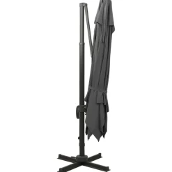 MAISON EXCLUSIVE - Parasol de jardin en porte-à-faux avec double toit anthracite