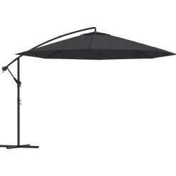 MAISON EXCLUSIVE - Parasol de jardin en porte-à-faux avec mât en aluminium noir