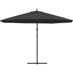MAISON EXCLUSIVE - Parasol de jardin en porte-à-faux avec mât en aluminium noir