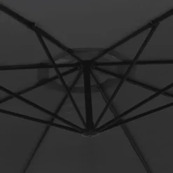 MAISON EXCLUSIVE - Parasol de jardin en porte-à-faux avec mât en aluminium noir