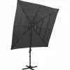 MAISON EXCLUSIVE - Parasol de jardin à 4 niveaux avec mât en aluminium anthracite