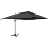MAISON EXCLUSIVE - Parasol de jardin en porte-à-faux avec double toit noir