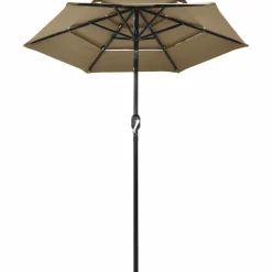 MAISON EXCLUSIVE - Parasol de jardin à 3 niveaux avec mât en aluminium taupe 2 m