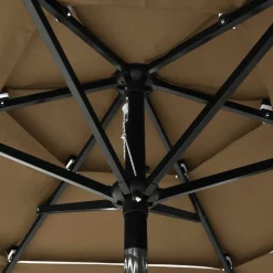 MAISON EXCLUSIVE - Parasol de jardin à 3 niveaux avec mât en aluminium taupe 2 m