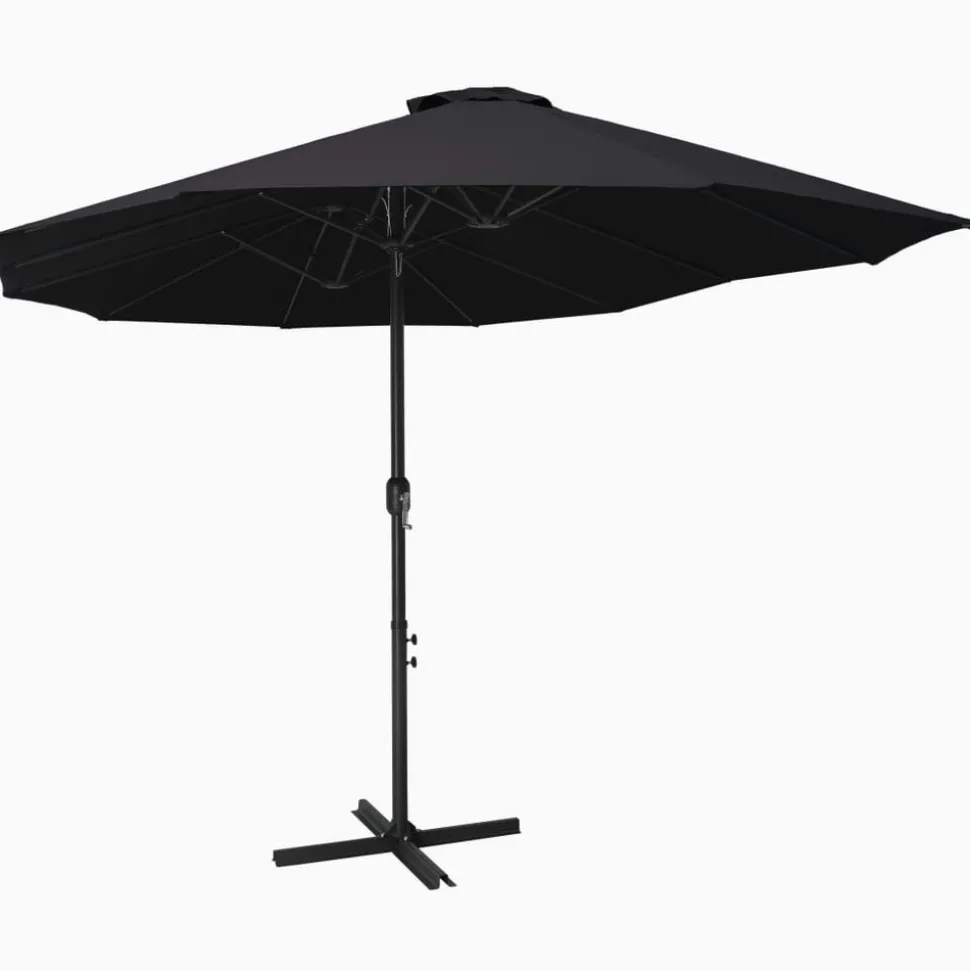MAISON EXCLUSIVE - Parasol d'extérieur et poteau en aluminium 460x270 cm noir