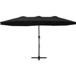 MAISON EXCLUSIVE - Parasol d'extérieur et poteau en aluminium 460x270 cm noir