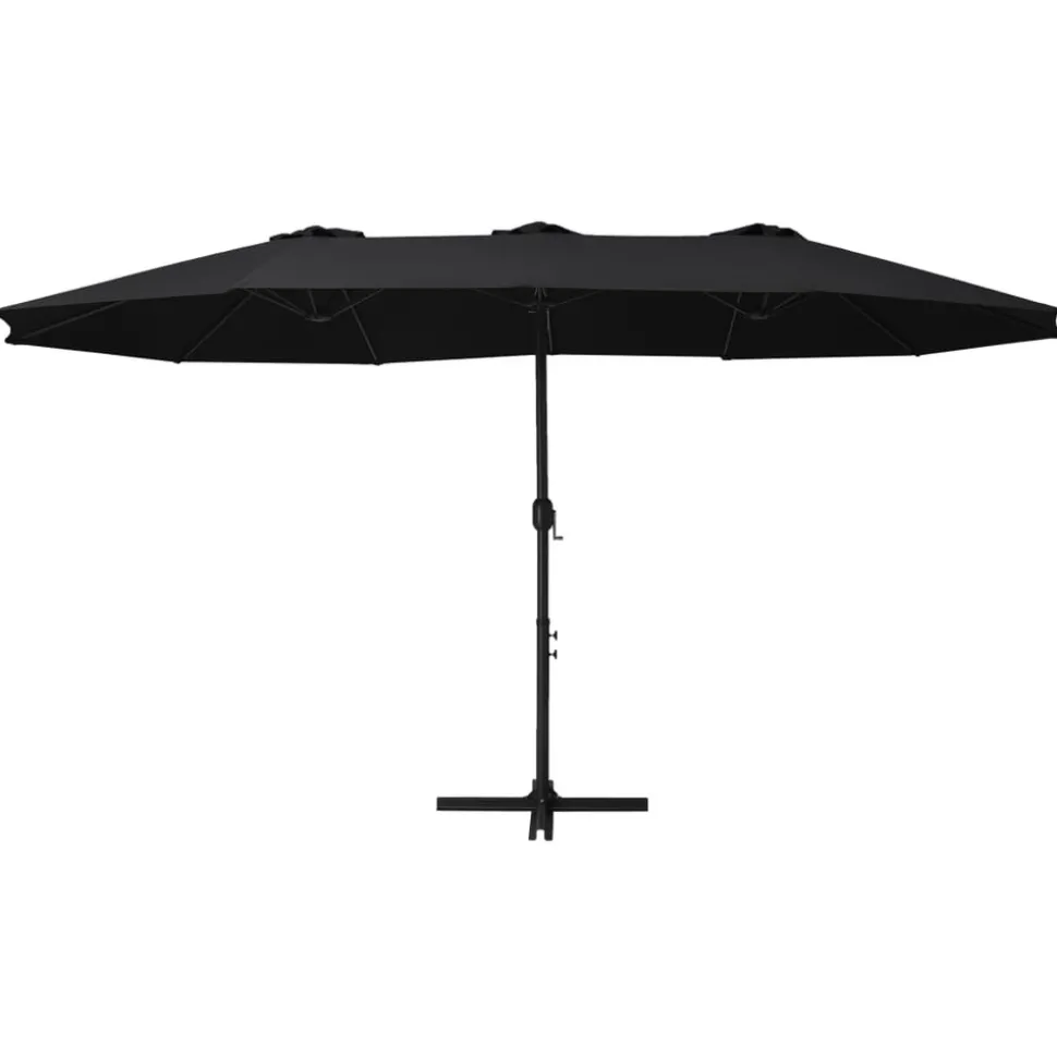 MAISON EXCLUSIVE - Parasol d'extérieur et poteau en aluminium 460x270 cm noir