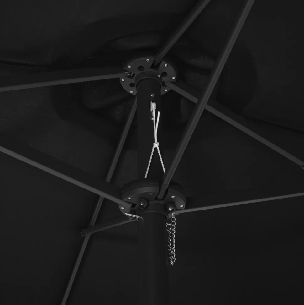 MAISON EXCLUSIVE - Parasol d'extérieur et poteau en aluminium 460x270 cm noir