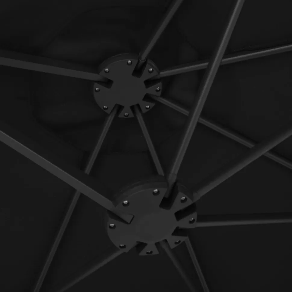 MAISON EXCLUSIVE - Parasol d'extérieur et poteau en aluminium 460x270 cm noir