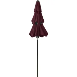 MAISON EXCLUSIVE - Parasol de jardin à 3 niveaux mât en aluminium rouge bordeaux