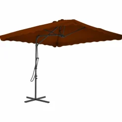 MAISON EXCLUSIVE - Parasol de jardin avec mât en acier terre cuite 250x250x230 cm