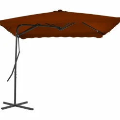MAISON EXCLUSIVE - Parasol de jardin avec mât en acier terre cuite 250x250x230 cm