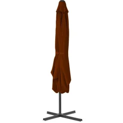 MAISON EXCLUSIVE - Parasol de jardin avec mât en acier terre cuite 250x250x230 cm