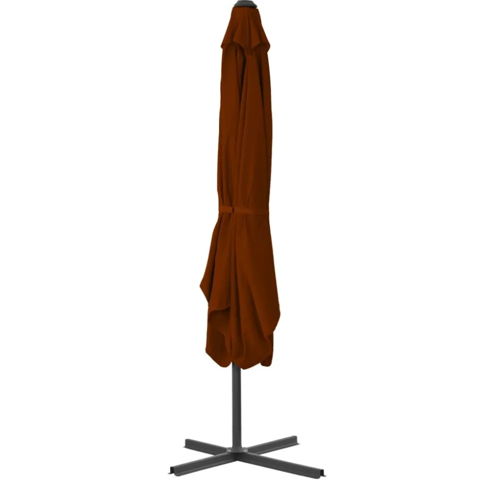 MAISON EXCLUSIVE - Parasol de jardin avec mât en acier terre cuite 250x250x230 cm