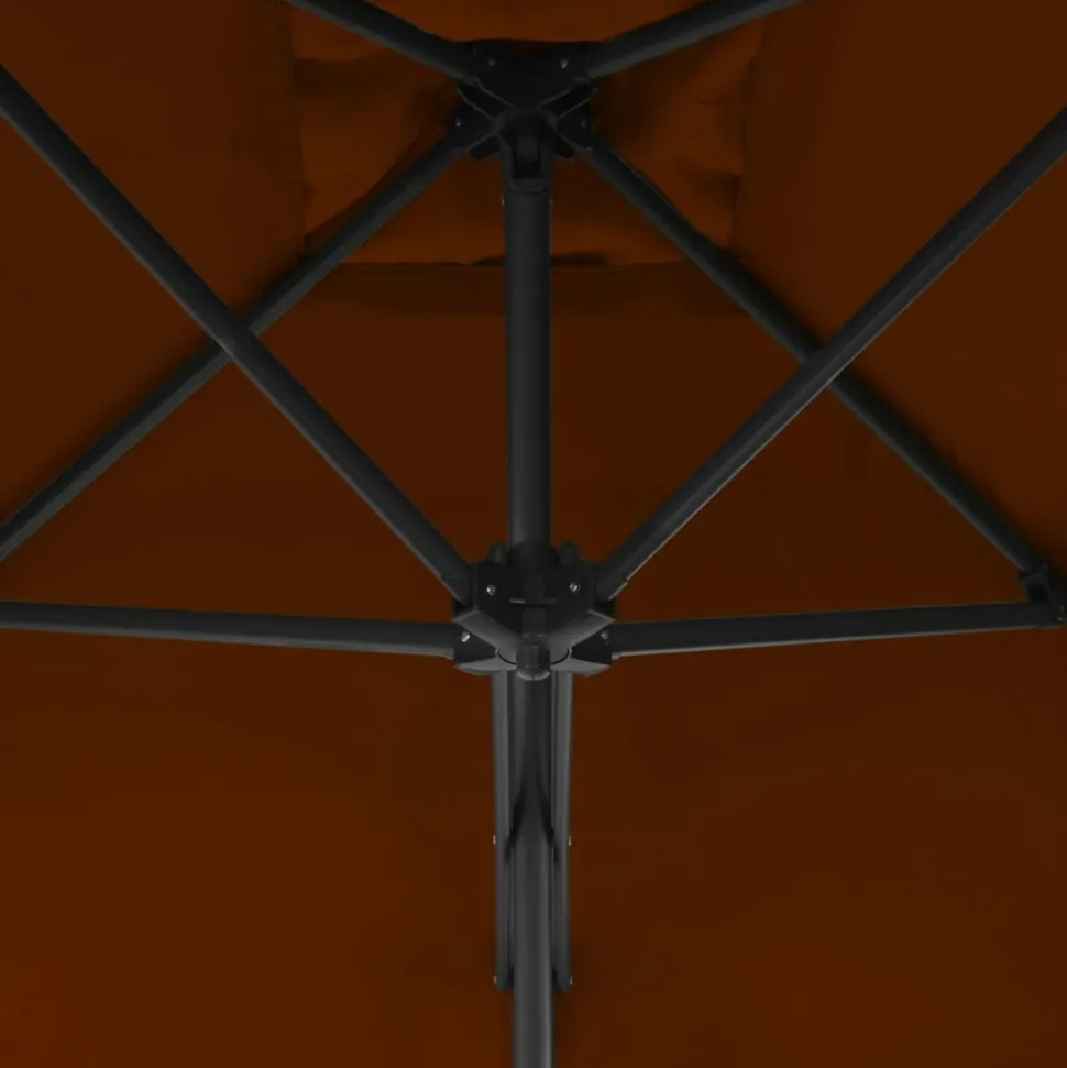 MAISON EXCLUSIVE - Parasol de jardin avec mât en acier terre cuite 250x250x230 cm