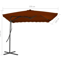 MAISON EXCLUSIVE - Parasol de jardin avec mât en acier terre cuite 250x250x230 cm