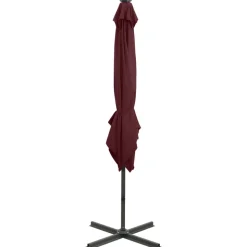 MAISON EXCLUSIVE - Parasol de jardin en porte-à-faux avec mât et lumières led