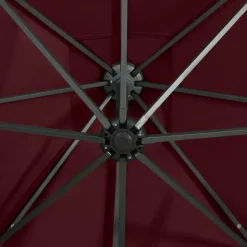 MAISON EXCLUSIVE - Parasol de jardin en porte-à-faux avec mât et lumières led
