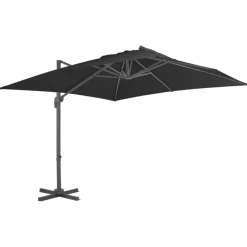 MAISON EXCLUSIVE - Parasol de jardin en porte-à-faux avec mât en aluminium noir