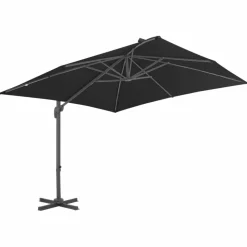 MAISON EXCLUSIVE - Parasol de jardin en porte-à-faux avec mât en aluminium noir