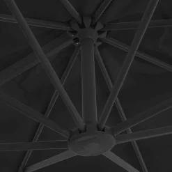 MAISON EXCLUSIVE - Parasol de jardin en porte-à-faux avec mât en aluminium noir