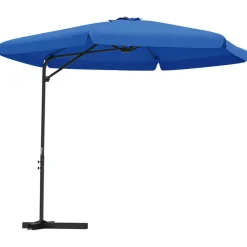 MAISON EXCLUSIVE - Parasol de jardin avec mât en acier 300 cm bleu azuré