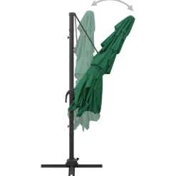 MAISON EXCLUSIVE - Parasol de jardin à 4 niveaux avec mât en aluminium vert