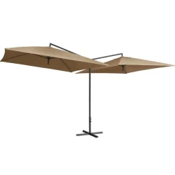MAISON EXCLUSIVE - Parasol double avec mât en acier 250 x 250 cm taupe