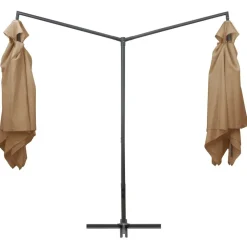 MAISON EXCLUSIVE - Parasol double avec mât en acier 250 x 250 cm taupe