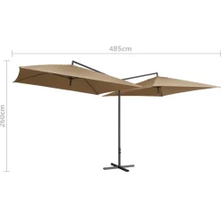 MAISON EXCLUSIVE - Parasol double avec mât en acier 250 x 250 cm taupe