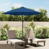 MAISON EXCLUSIVE - Parasol d'extérieur avec lumières led et mât en acier azuré