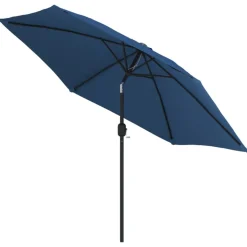 MAISON EXCLUSIVE - Parasol d'extérieur avec lumières led et mât en acier azuré