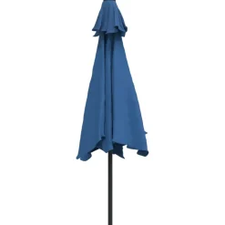 MAISON EXCLUSIVE - Parasol d'extérieur avec lumières led et mât en acier azuré