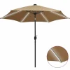 MAISON EXCLUSIVE - Parasol de jardin avec lumières led et mât en aluminium taupe