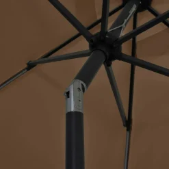 MAISON EXCLUSIVE - Parasol de jardin avec lumières led et mât en aluminium taupe