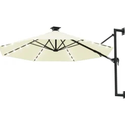MAISON EXCLUSIVE - Parasol mural de jardin avec led 300 cm sable