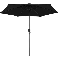 MAISON EXCLUSIVE - Parasol de jardin avec lumières led et mât en aluminium noir