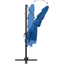 MAISON EXCLUSIVE - Parasol de jardin à 4 niveaux avec mât en aluminium bleu azuré