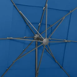 MAISON EXCLUSIVE - Parasol de jardin à 4 niveaux avec mât en aluminium bleu azuré