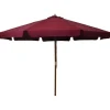 MAISON EXCLUSIVE - Parasol d'extérieur avec mât en bois 330 cm bordeaux