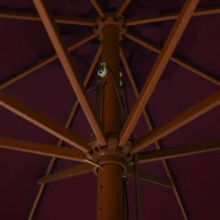 MAISON EXCLUSIVE - Parasol d'extérieur avec mât en bois 330 cm bordeaux